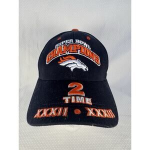 Denver Broncos NFL Hat One-Size 2 Time Super Bowl Champions Embroidered Logo